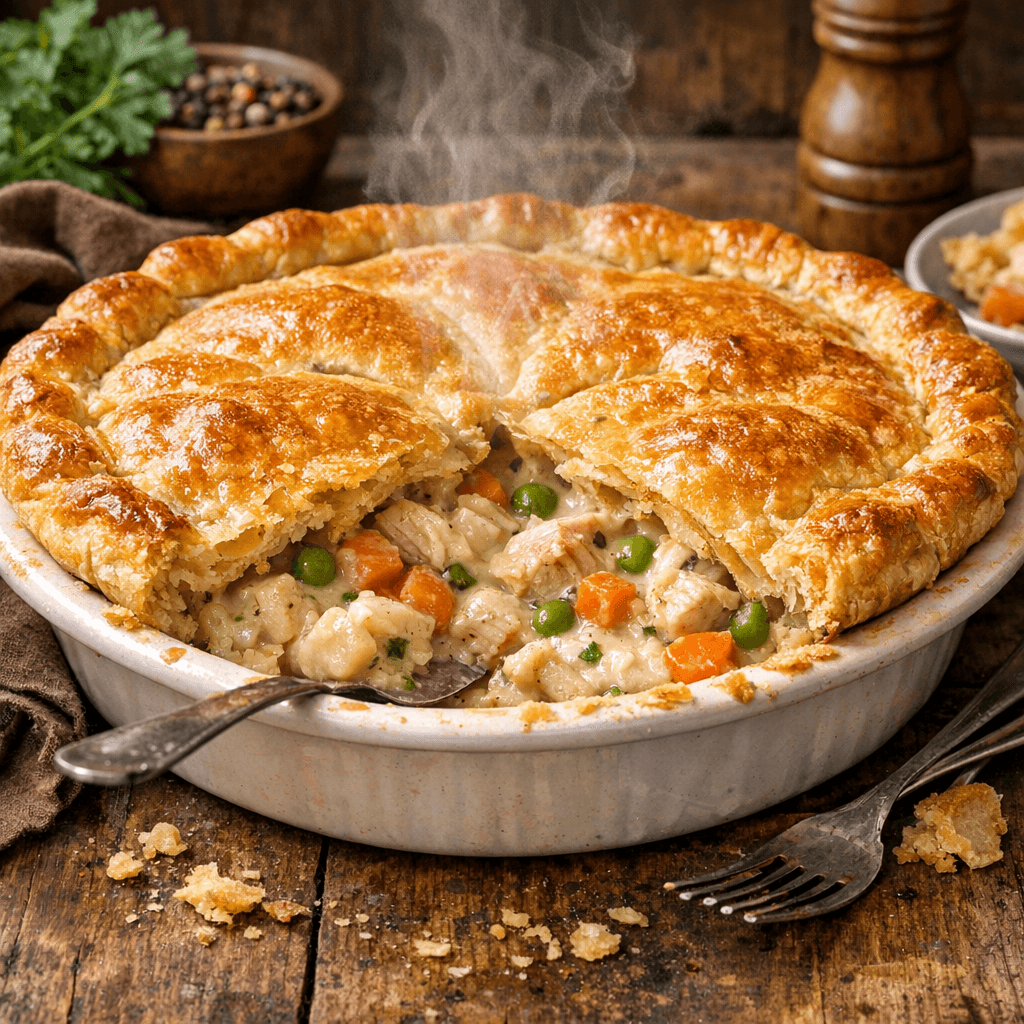 Chicken Pot Pie: американський пай з куркою під хрусткою скоринкою