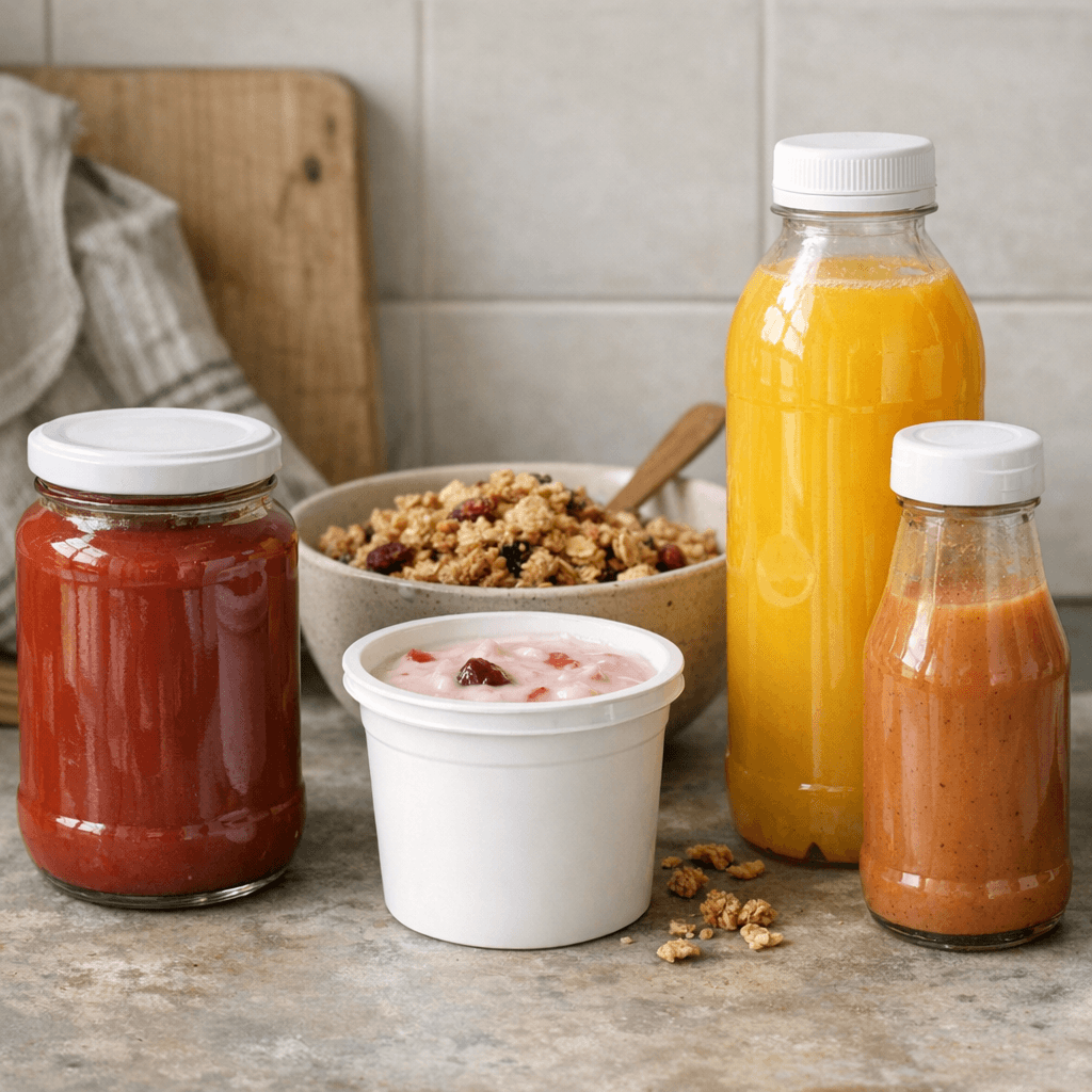 Кетчуп, фруктовий йогурт, гранола, сік і соус — продукти з прихованим цукром